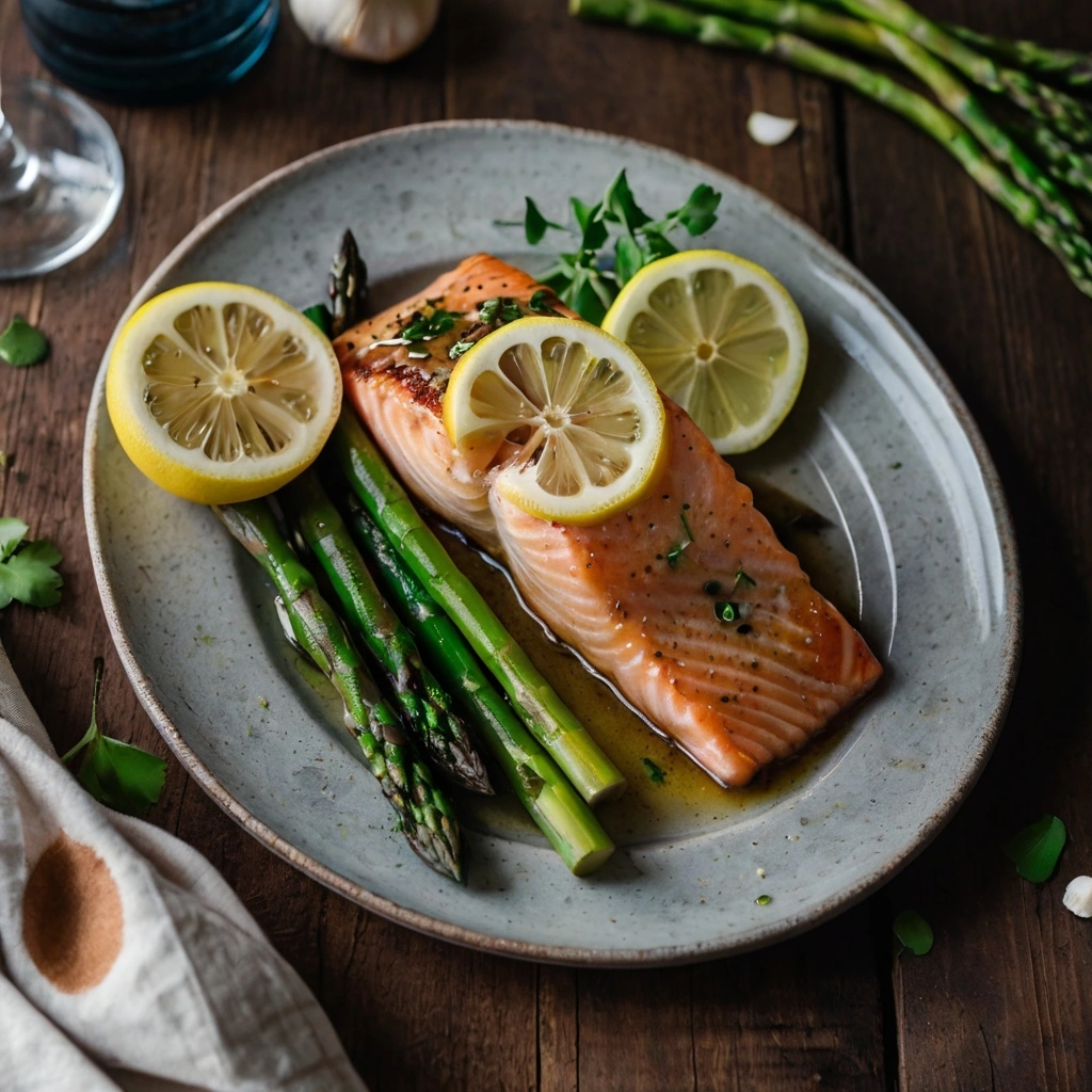 Garlic Lemon Salmon with Asparagus