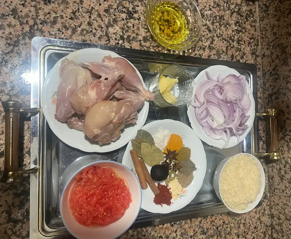 Ingredients for Chicken Kabsa