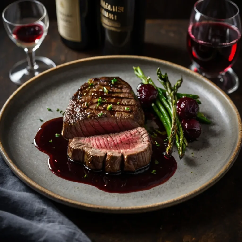 Pan-Seared Steak with Red Wine Reduction