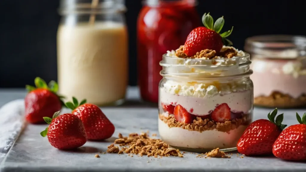 Strawberry Cheesecake in a Jar